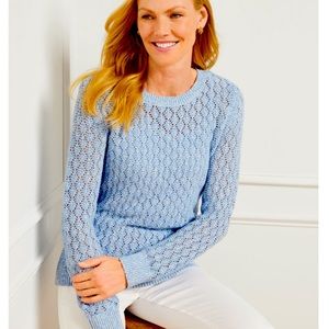 Pointelle Marl Crewneck Sweater